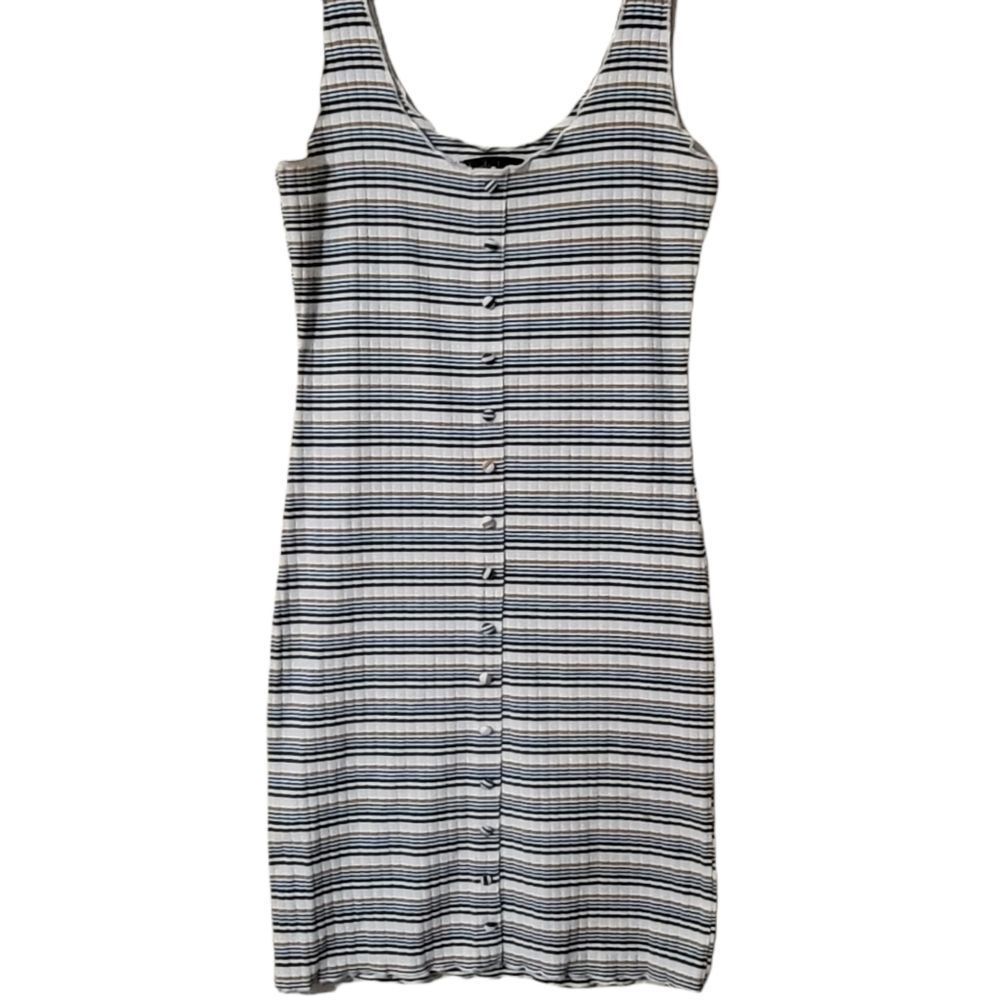 DEREK HEART Vintage Ribbed Stripe Dress M